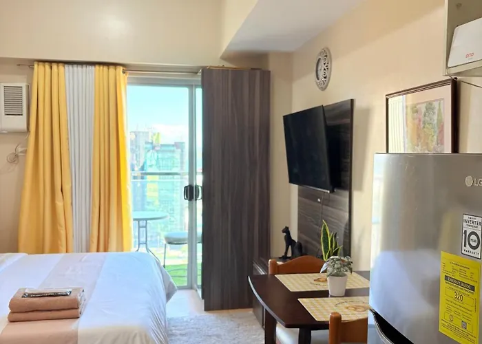 Cozy King Bed With Sofa Bed Sunvida Tower Across Sm With Balcony * Cebu