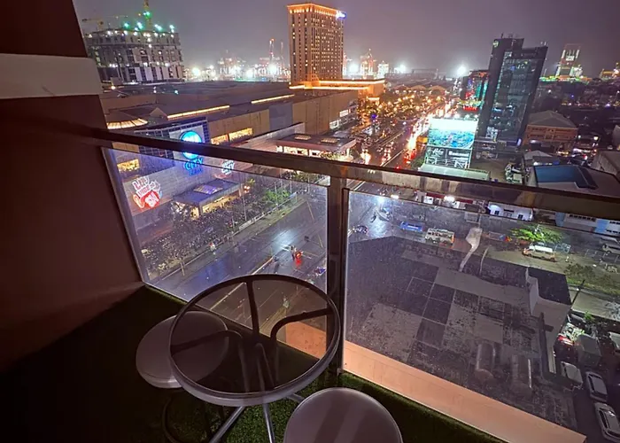 Cozy King Bed With Sofa Bed Sunvida Tower Across Sm With Balcony